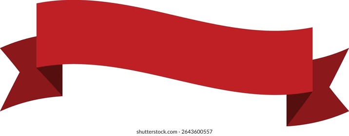 Blank Red Ribbon Banner – Vector Illustration for Labels and Headers