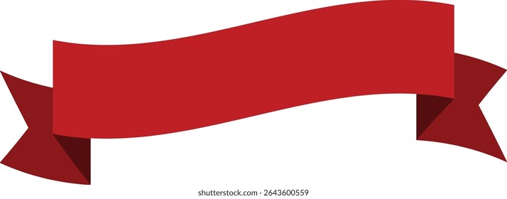 Blank Red Ribbon Banner – Vector Illustration for Labels and Headers
