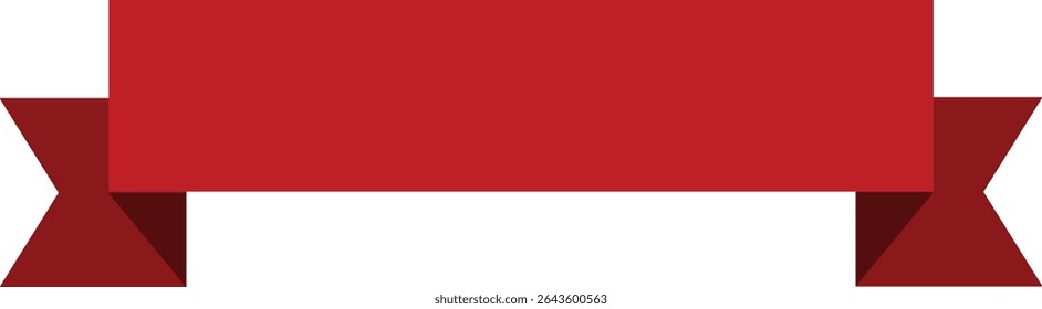 Blank Red Ribbon Banner – Vector Illustration for Labels and Headers