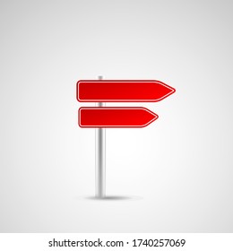 Blank red road sign or Empty traffic signs isolated on white background