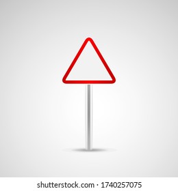 Blank red road sign or Empty traffic signs isolated on white background