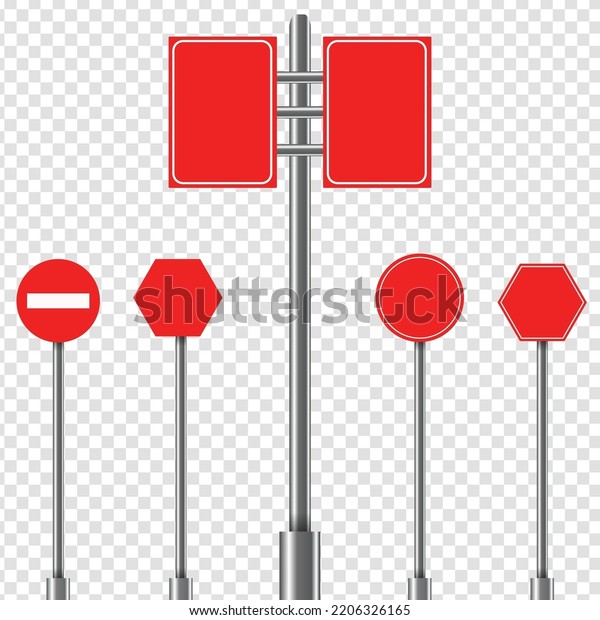 Blank Red Sign Vector Illustration Set Stock Vector (Royalty Free ...