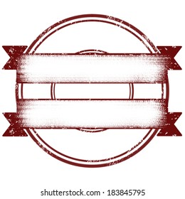 Blank red stamp with double ribbon vector illustration