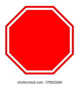 Blank red stop sign, vector illustration.