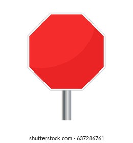 Blank Red Stop Sign Vector Icon Stock Vector (Royalty Free) 637286761 ...