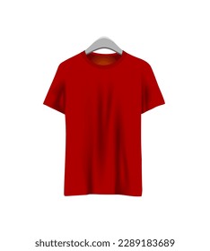 Camiseta roja en blanco Modelo de maqueta vector Ilustración