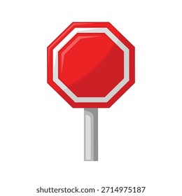 Blank red traffic sign icon vector illustration, isolated on white background