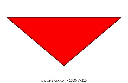 Blank Red Triangle Scout Scarf Vector for Template on White Background.