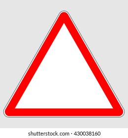 Blank red triangle warning sign , blank red triangle traffic sign , vector illustration