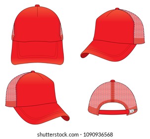 blank red trucker hat