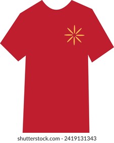 Blank red t-shirt template. Front and back views. Vector illustration.