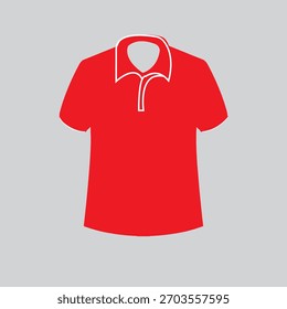 Plantilla de camiseta roja en blanco. Vistas frontal y posterior. Ilustración vectorial.