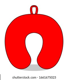 Blank Red U-Shape Pillow Vector For Template