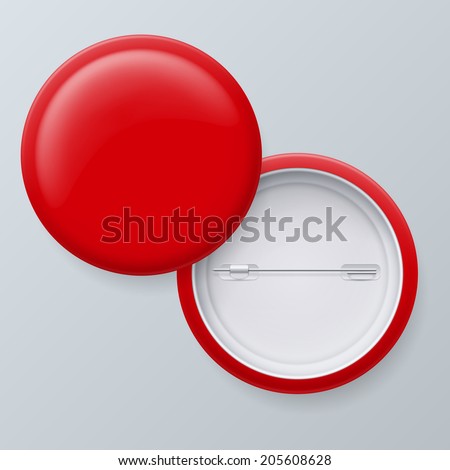 Blank Red Vector Badges with place for your text isolated on gray background