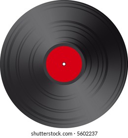 Blank Red Vector Vinyl record