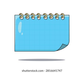 Blank reminder note in flat cartoon style. Cute vector illustration of a memo paper, perfect for reminders, to-do lists, planners, office supplies, stationery, stickers, icons, and printable designs.