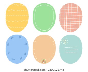 Notas en papel para recordatorio en blanco, colección de doodle para planificadores, nota