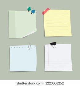 Blank reminder paper notes vector set - Shutterstock ID 1223308252