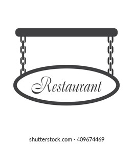 Blank restaurant sign icon Vector Illustration on the white background.