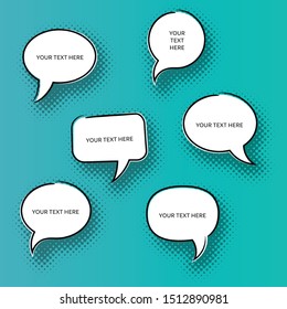 Blank retro comic speech bubbles with text place