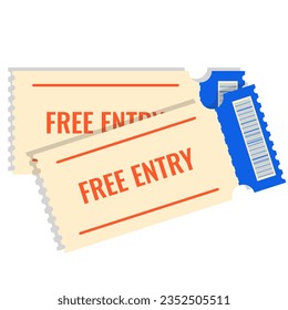 Blank for retro coupon ticket. retro sticker free entry. Vector illustration