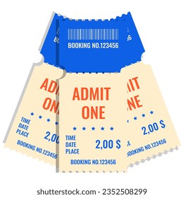 Blank for retro coupons, tickets. retro sticker, admit one, vip entry. Vector illustration