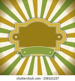Blank retro label radial striped vector background 