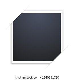 blank retro photo frame over white