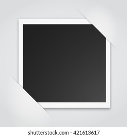 blank retro photo frame over white