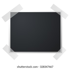 Blank Retro Photo Frame, Vector Illustration. 