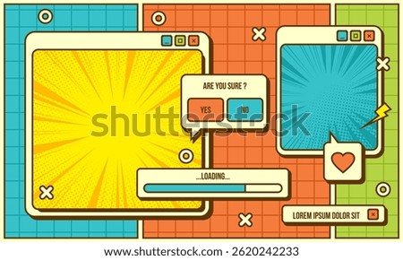 Blank retro pop art background in comic retro style. classic background 80s,90s theme
