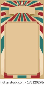 Blank retro vertical background. Ray pattern background