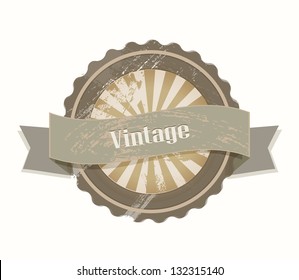 Blank retro vintage labels with ribbon
