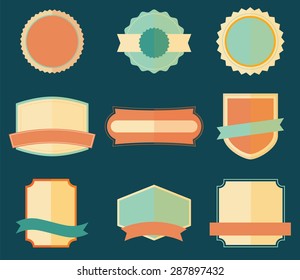 Blank Retro vintage labels vector design set