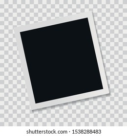Blank retro, vintage photo frame template. Vector illustration.