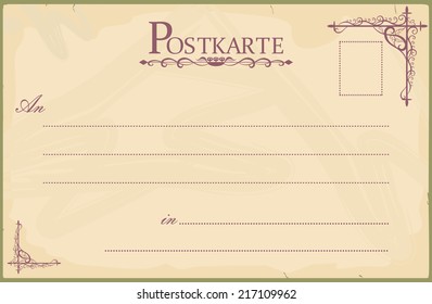 Blank reverse of vintage postcard. Standard size aspect ratio. Vector. No gradients. 