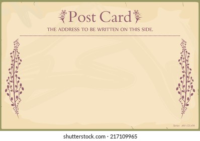 Blank reverse of vintage postcard. Standard size aspect ratio. Vector. No gradients. 