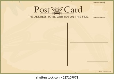 Blank reverse of vintage postcard. Standard size aspect ratio. Vector. No gradients. 