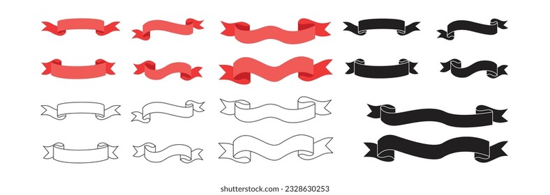 blank ribbon and banner collection set isolated