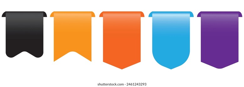 Blank ribbon tags on white