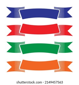 blank ribbon template color set vector design