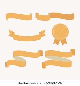 Blank ribbon templates. Flat ribbon.
