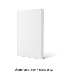 Blank Right Tilt Standing Thick Book 3d Illustration, Can Be Used As Design Element, Isolated White Background, Side View