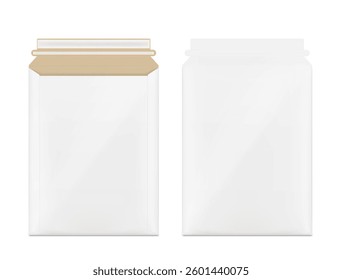 Blank rigid mailer mockup. Vector illustration isolated on white background. Perfect for easy customisation and editing your design. EPS10.