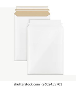 Blank rigid mailer mockup. Vector illustration isolated on white background. Perfect for easy customisation and editing your design. EPS10.