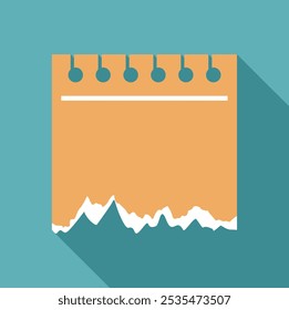 Blank ripped note paper is hanging with copy space on a blue background