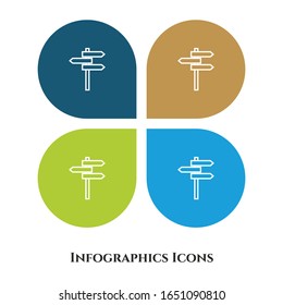 Blank Road Direction Sign Vector Illustration icon for all purpose. Isolated on 4 different backgrounds.
