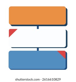 A blank road sign with an arrow icon is a vector illustration design element, often used as a web banner or business label template for an empty concept sign