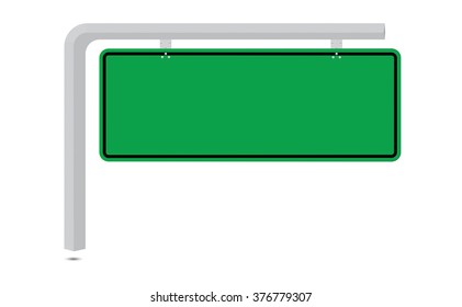 Blank road sign attached to a pole isolated on white background. Can be applied by adding text or trading symbol to be used in your job.