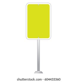 Blank Road Sign Board isolated on white background vector
